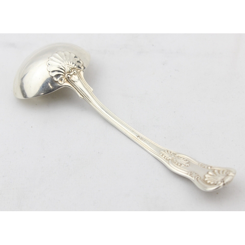 1079 - A Georgian silver king's pattern sauce ladle, marked for London 1821 with a rubbed makers mark, appr... 