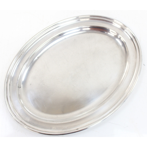 1105 - 6 assorted silver plated servings tray, the largest approx 46cm wide, approx 6.4kg gross