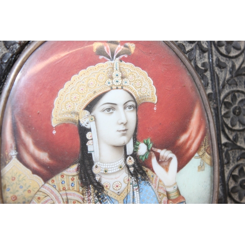 1492 - An exceptional quality Indian Delhi school portrait miniature believed to be of Mumtaz Mahal (1593-1... 