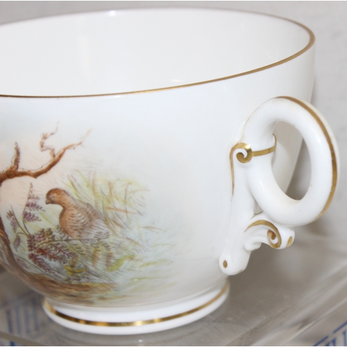 1496 - Royal Worcester, a vintage breakfast cup of large or oversize proportions depicting a partially hand... 