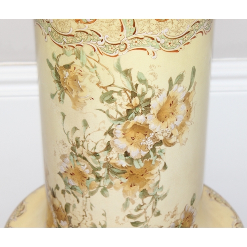 1624 - A large Royal Doulton floor vase of yellow ground, decorated with flowers, marked to base, approx 62... 