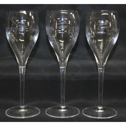 1655 - Qty of drinking glasses, mostly for Champagne, some with advertising for William Nahe Verzy Champagn... 