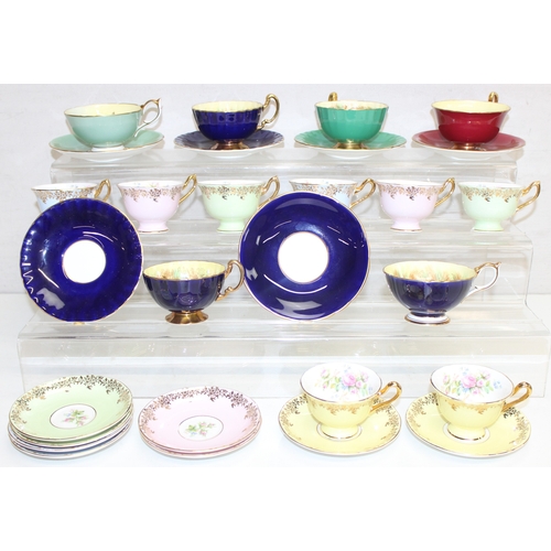 1657 - Mix of assorted decorative tea cups and saucers to incl Royal Albert and Aynsley