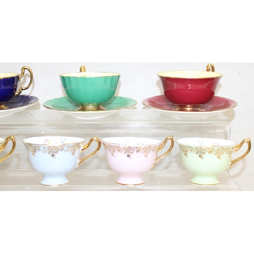 1657 - Mix of assorted decorative tea cups and saucers to incl Royal Albert and Aynsley