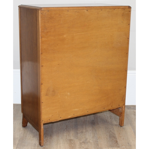 133 - An Art Deco period oak 5 drawer chest of drawers, approx 78cm wide x 43cm deep x 101cm tall