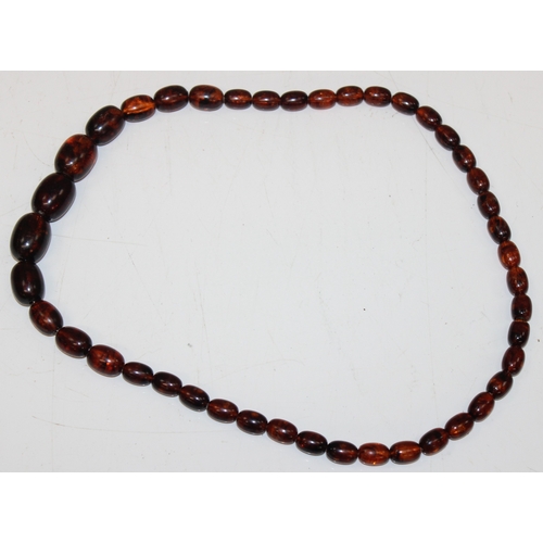 1158 - A number of vintage and later amber effect bead necklaces and other jewellery