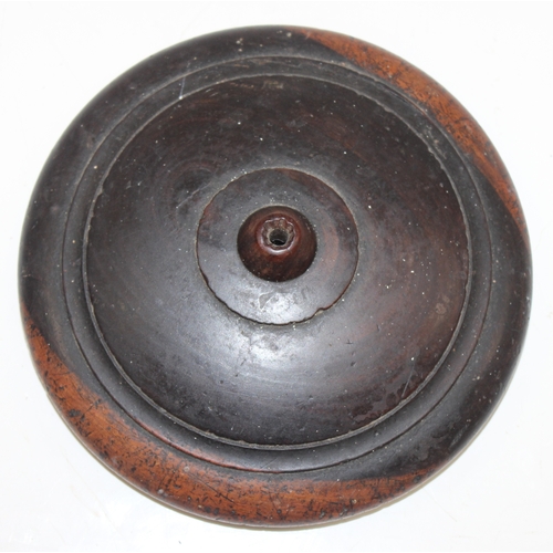 1512 - An antique treen string holder barrel or pot of large proportions, believed to be Lignum Vitae, mid-... 