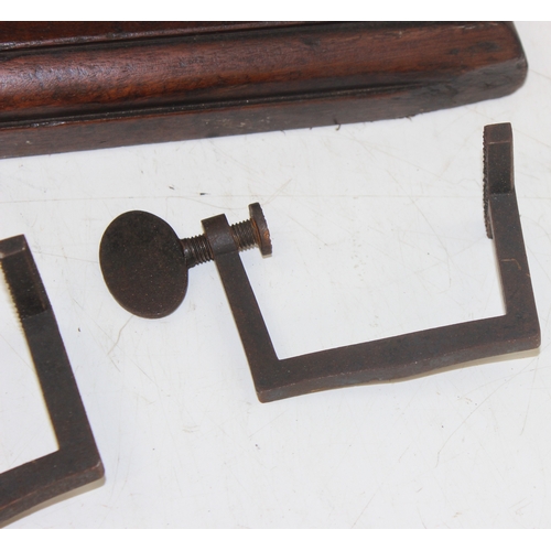 289 - A superb quality Victorian press with turned Rosewood handles, seemingly unmarked, and 2 further cla... 