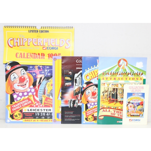 617 - Limited edition Chipperfields Circus Corgi 1995 calendar and related items to incl collectors' album... 