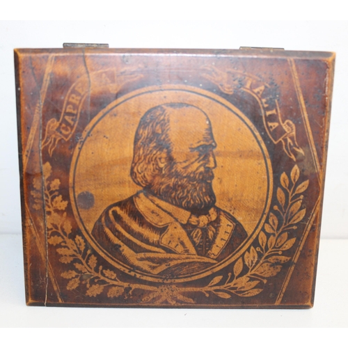 296 - Qty of assorted wooden boxes to inc a Victorian floral painted papier mache box etc (5)