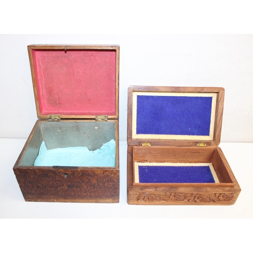 296 - Qty of assorted wooden boxes to inc a Victorian floral painted papier mache box etc (5)