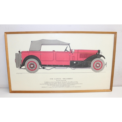 381 - A set of 6 Hugh Evelyn designs prints depicting 1920's & 1930's motorcars, each approx 48cm x 28cm i... 