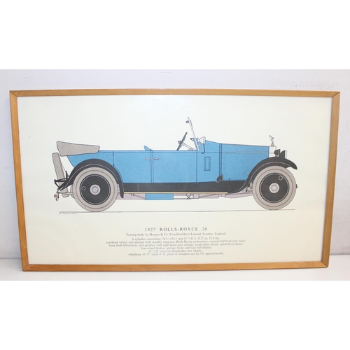 381 - A set of 6 Hugh Evelyn designs prints depicting 1920's & 1930's motorcars, each approx 48cm x 28cm i... 