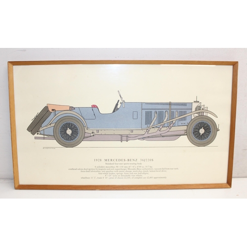 381 - A set of 6 Hugh Evelyn designs prints depicting 1920's & 1930's motorcars, each approx 48cm x 28cm i... 