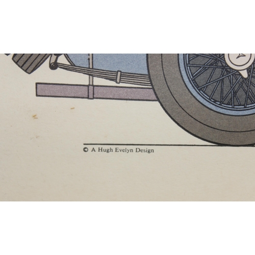 381 - A set of 6 Hugh Evelyn designs prints depicting 1920's & 1930's motorcars, each approx 48cm x 28cm i... 