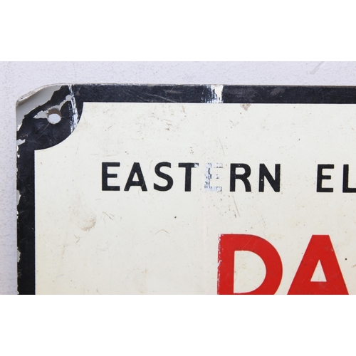 385 - A vintage painted metal sign for Eastern Electricity Board, local interest for Exchange St, Aylesbur... 