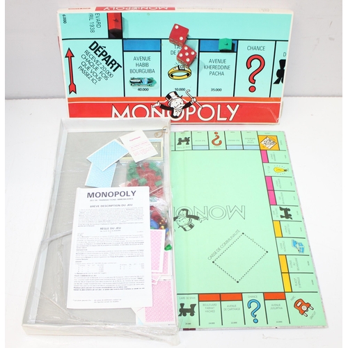 638 - 8 various Monopoly games to include French, Spanish and Egyptian editions along with travel versions