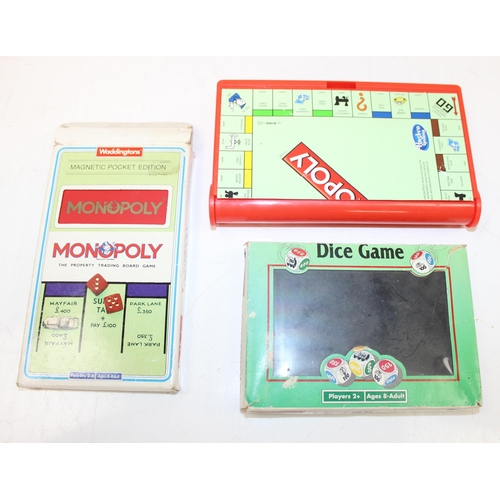 638 - 8 various Monopoly games to include French, Spanish and Egyptian editions along with travel versions