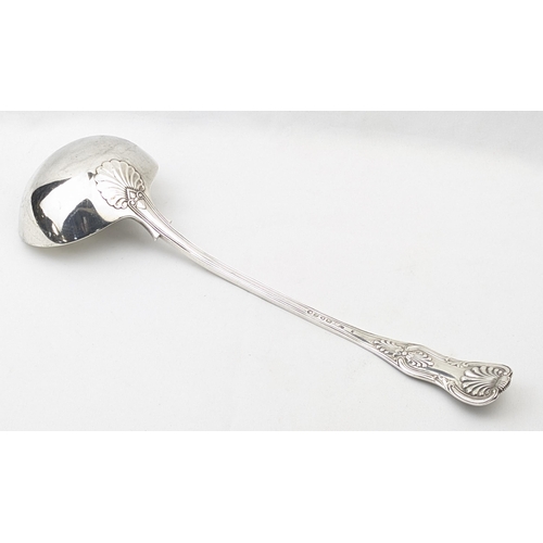 1078 - A large Victorian silver King's pattern ladle, marked for London 1876 by Chawner & Co (George Willia... 