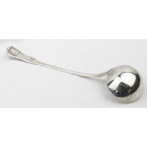 1078 - A large Victorian silver King's pattern ladle, marked for London 1876 by Chawner & Co (George Willia... 