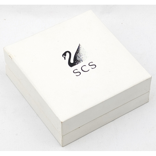 1160 - A vintage gold plated Swarovski brooch formed as a swan, set with jewels, boxed