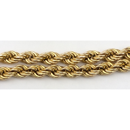 1169 - A long Italian 9ct gold rope twist chain necklace, marked and XRF confirmed, approx 62cm long, appro... 