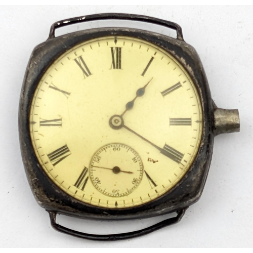 1372 - An antique Goliath pocket watch with gunmetal case, movement marked for 