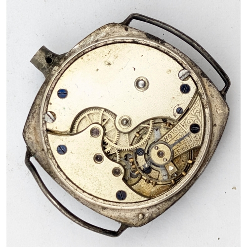 1372 - An antique Goliath pocket watch with gunmetal case, movement marked for 