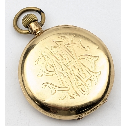 1375 - An antique Swiss 18ct gold cased full hunter pocket watch, the case marked 18k and XRF confirmed, wh... 