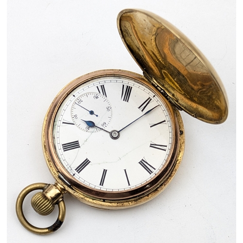 1375 - An antique Swiss 18ct gold cased full hunter pocket watch, the case marked 18k and XRF confirmed, wh... 