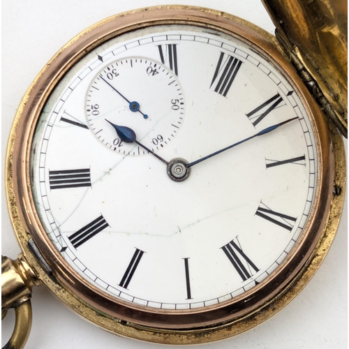 1375 - An antique Swiss 18ct gold cased full hunter pocket watch, the case marked 18k and XRF confirmed, wh... 