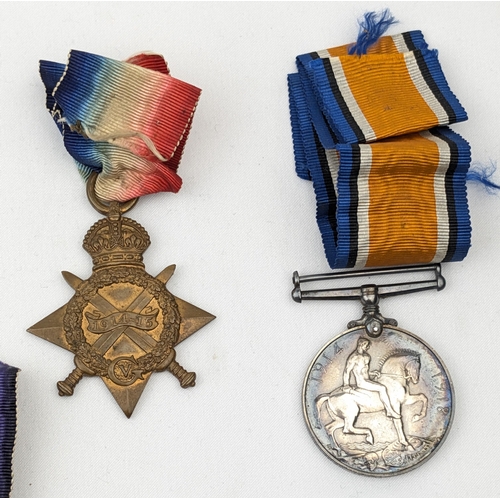 1437 - A WW1 family group of medals to inc a trio to 15401 Private A. Miles of Bedfordshire Regiment, with ... 