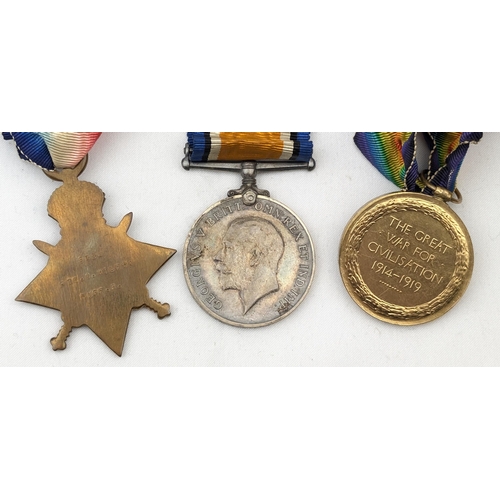 1437 - A WW1 family group of medals to inc a trio to 15401 Private A. Miles of Bedfordshire Regiment, with ... 