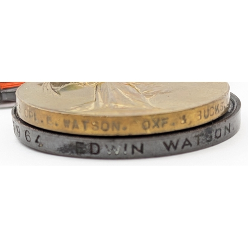 1449C - 2 First World War medals (1914-1915 Star and Victory) to 2453 Private E. Watson Oxford & Bucks Light... 