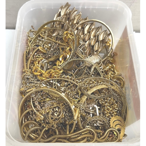 1165 - A huge qty of assorted vintage gold plated jewellery, approx 2kg gross