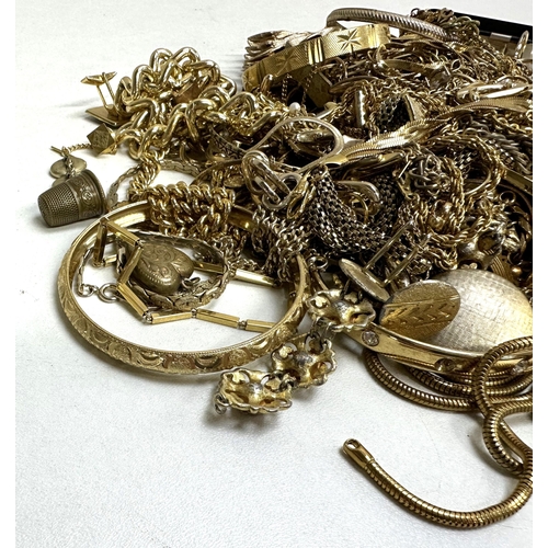 1165 - A huge qty of assorted vintage gold plated jewellery, approx 2kg gross