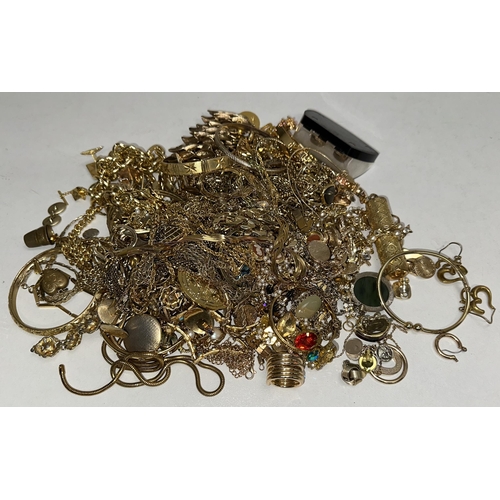 1165 - A huge qty of assorted vintage gold plated jewellery, approx 2kg gross