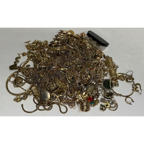 1165 - A huge qty of assorted vintage gold plated jewellery, approx 2kg gross