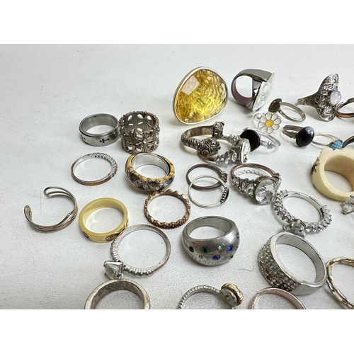 1168 - A large qty of assorted costume jewellery, mainly dress rings etc