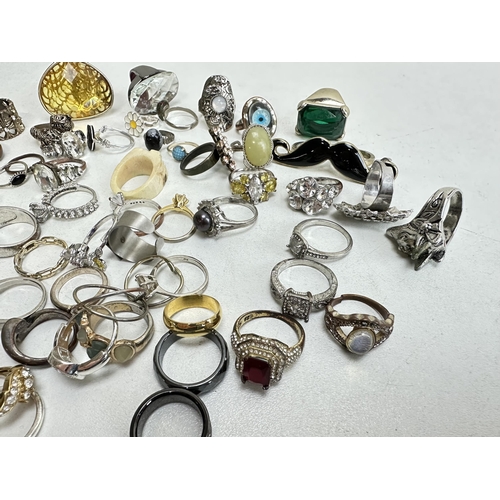 1168 - A large qty of assorted costume jewellery, mainly dress rings etc