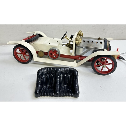 615 - A vintage Mamod steam car, roadster model, no box but with steering rod, approx 42cm long