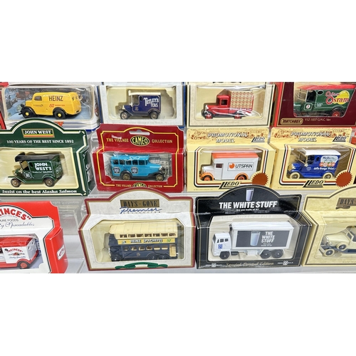 624 - Qty of various boxed model cars with various advertising including Corgi, Dinky, Days gone and Match... 