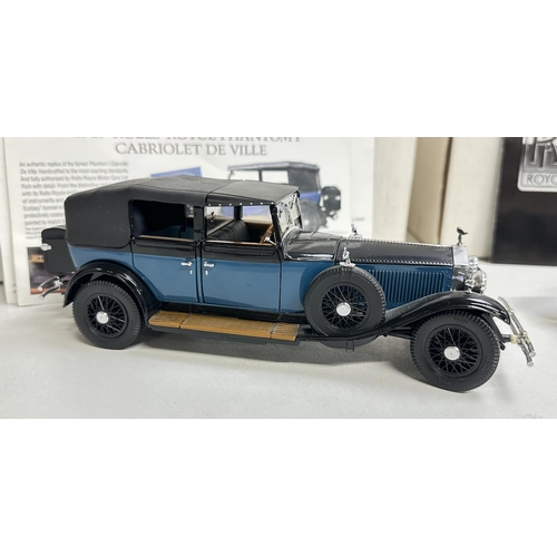 629 - Franklin Mint - 2 high quality models of Rolls Royce cars to inc 1925 Silver Ghost & 1929 Phantom