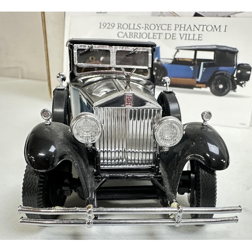 629 - Franklin Mint - 2 high quality models of Rolls Royce cars to inc 1925 Silver Ghost & 1929 Phantom