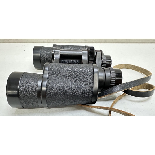 729 - A pair of Hartmann Wetzlar 117 Porlerim 9x40 binoculars in original leather case