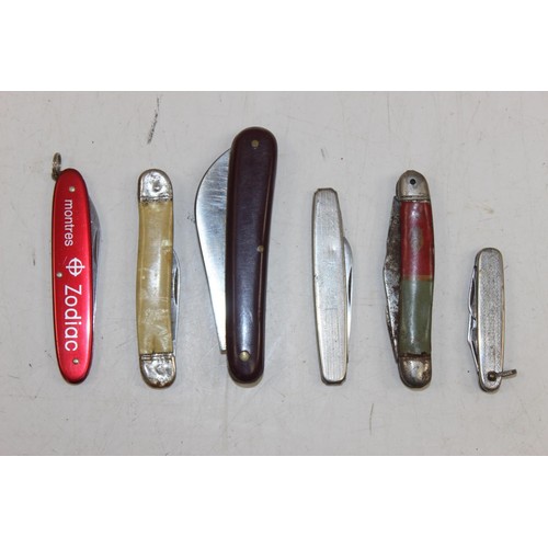 1679 - Qty of assorted vintage penknives, some lighters etc and an Oxford & Bucks Light Infantry matchbox c... 