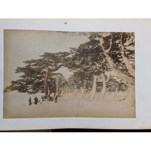 562 - Qty of ephemera to inc a Japanese black lacquered photograph album, likely late 19th or early 20th c... 