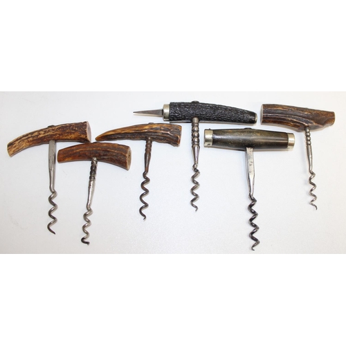 1525 - 10 assorted antique and later horn handled and other corkscrews