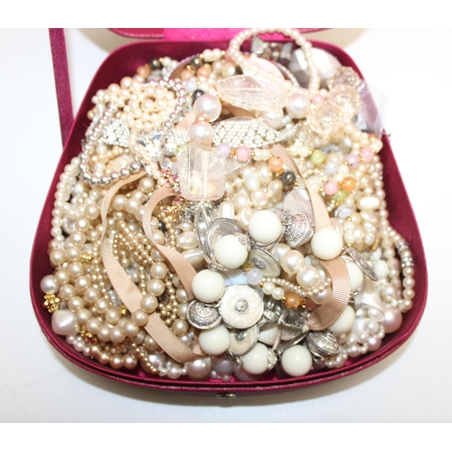 1181 - 2 vintage jewellery boxes containing a large qty of assorted costume jewellery