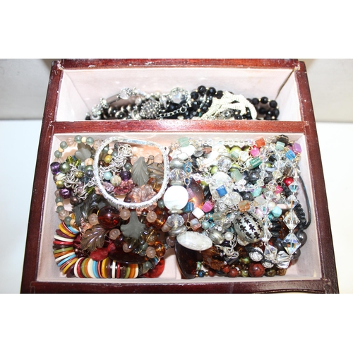 1181 - 2 vintage jewellery boxes containing a large qty of assorted costume jewellery